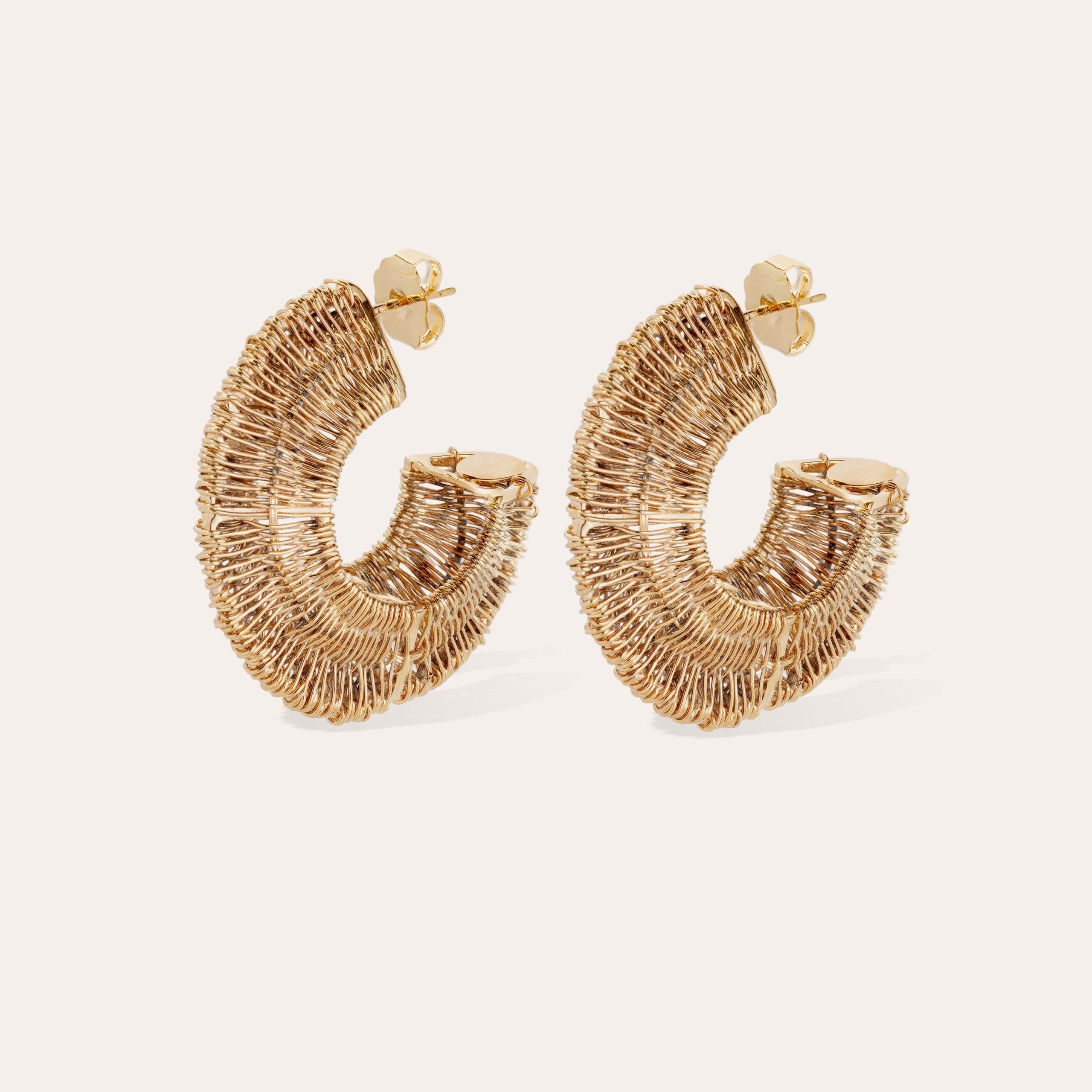 Boucles d'oreilles en or texturées